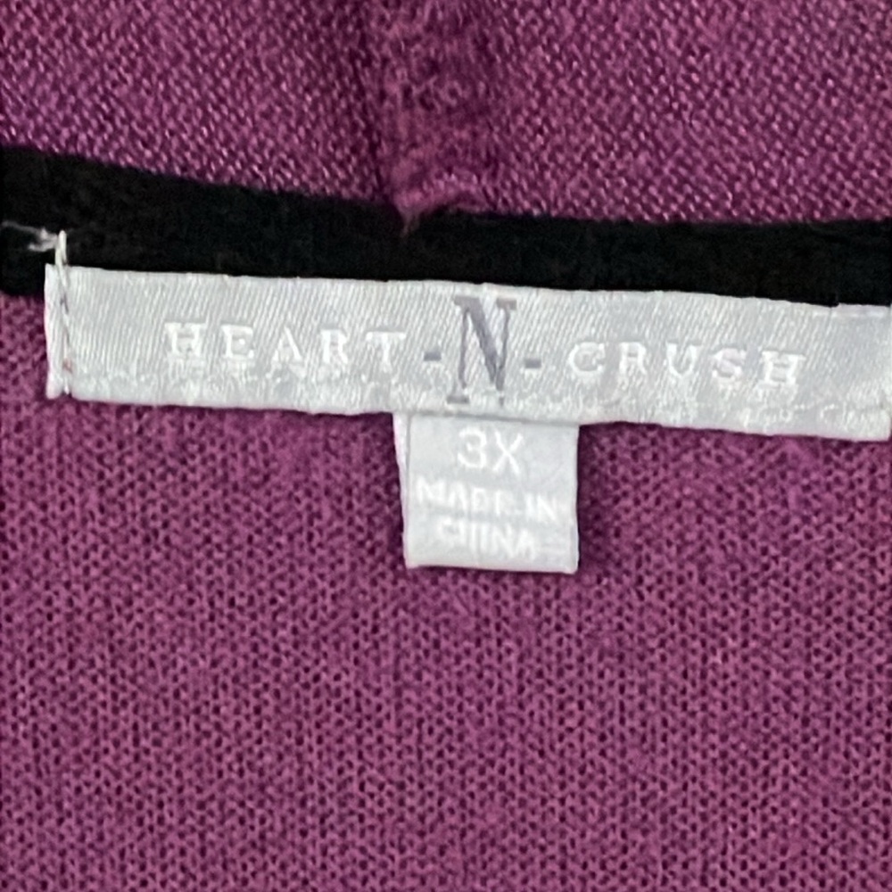 3/$15❤️ heart & crush purple soft long open cardigan sweater 3x - Picture 3 of 8